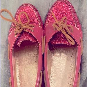 Sperry loafers sparkly pink